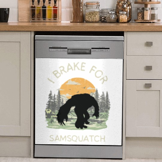 Funny Samsquatch Bigfoot Cryptid Camping Dish Washer Covers