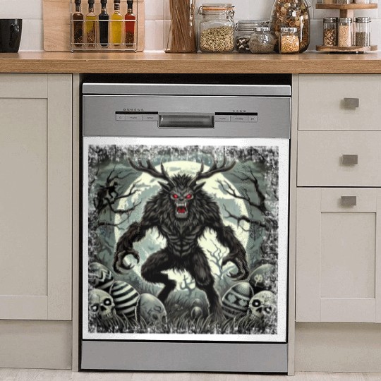 Wendigo Monster Deer Easter Werewolf Creepy Dish Washer Covers