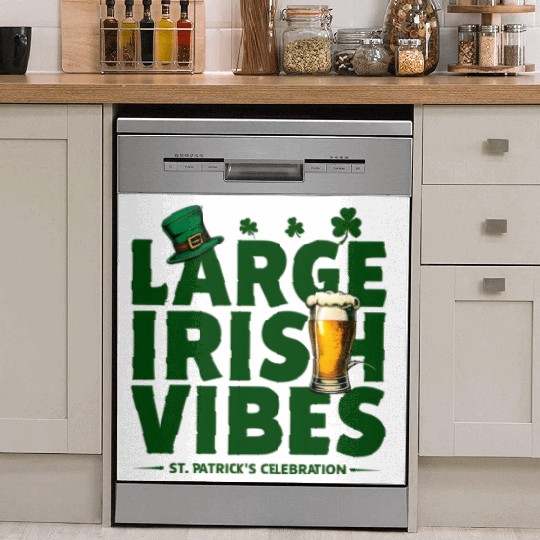 Bold Typography Celebrating St Patrick s Day Dish Washer Covers