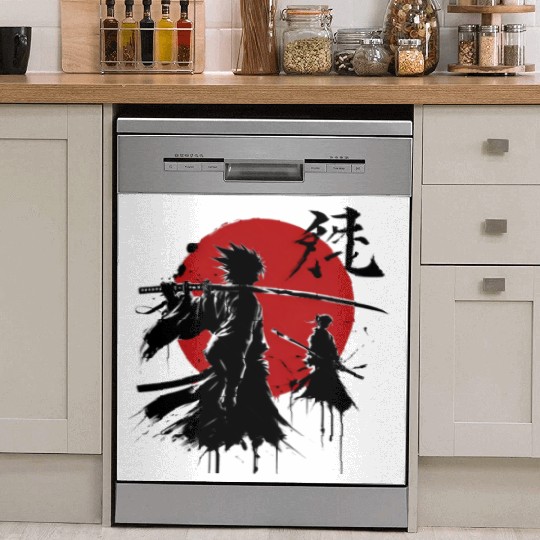 Shadow Samurai Warriors Under Blood Moon Dish Washer Covers