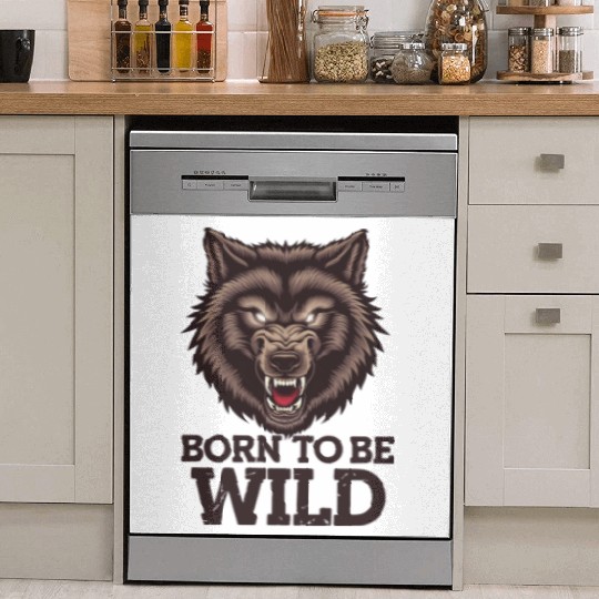 Born to Be Wild Wolf: Untamed Alpha Spirit Dish Washer Covers
