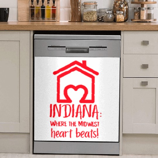 Indiana Where The Midwest Heart Beats! Dish Washer Covers