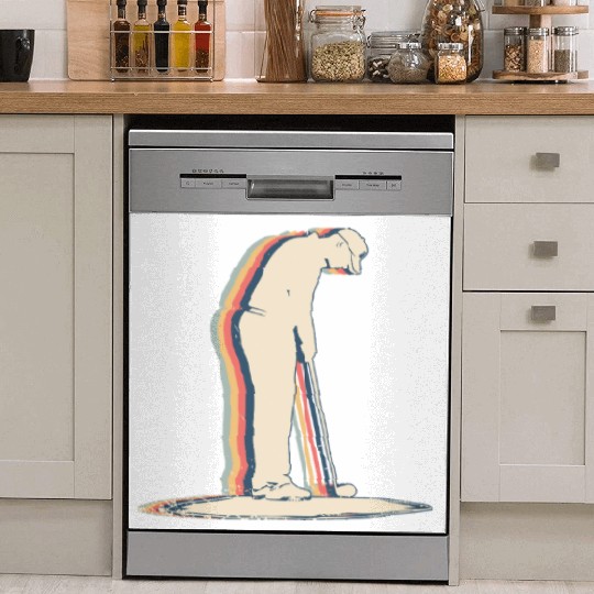 Mini Golf Golfer Golfing Miniature Golf Retro Dish Washer Covers