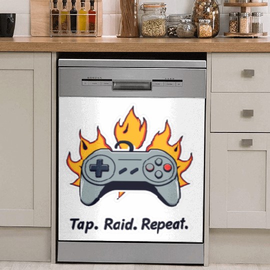 Tap. Raid. Repeat. – Retro Gamer Controller On Fir Dish Washer Covers