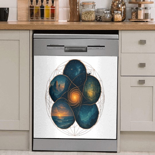 Sacred Elements - Cosmic Nature Mandala Dish Washer Covers