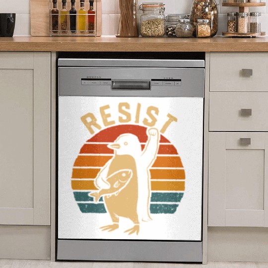 Funny Protest Against Tariffs Resist Penguin Dish Washer Covers