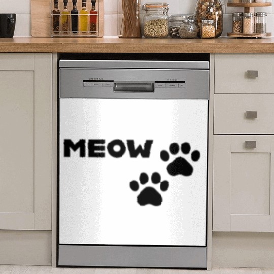 Meow and Paw Prints Dish Washer Covers