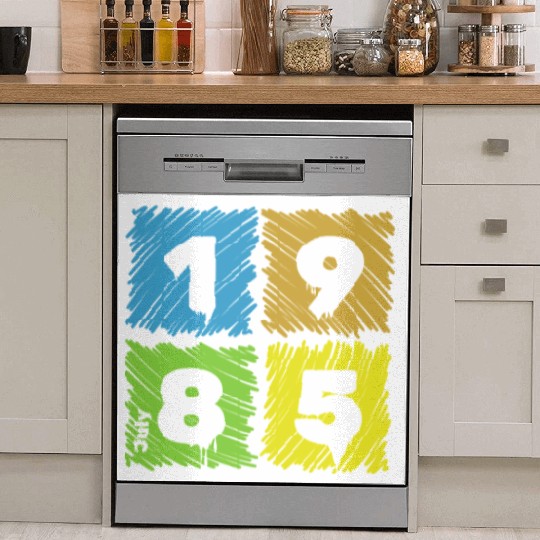 40th birthday Colorful Patches since 07/1985 Dish Washer Covers