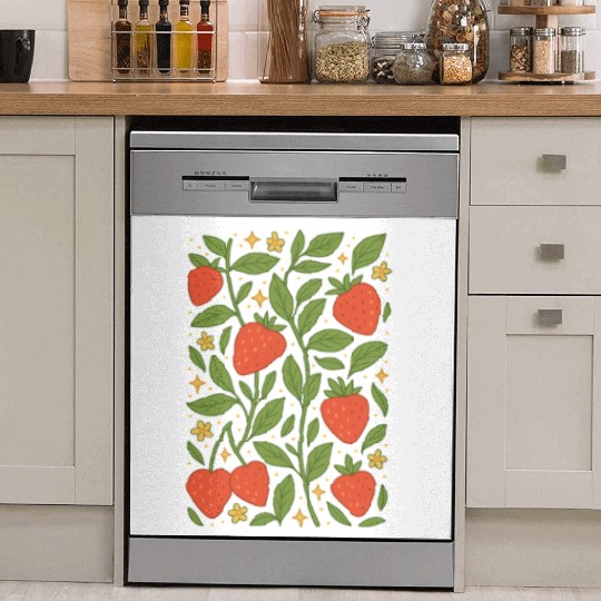 Strawberry Garden Pattern Dish Washer Covers