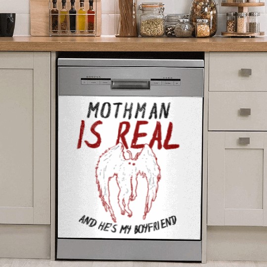 Mothman Is My Boyfriend For Cryptid Lover Dish Washer Covers