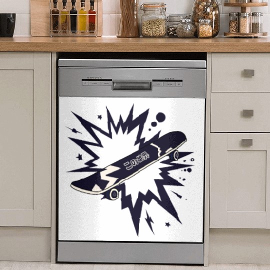 Comic Style Skateboard Dish Washer Covers