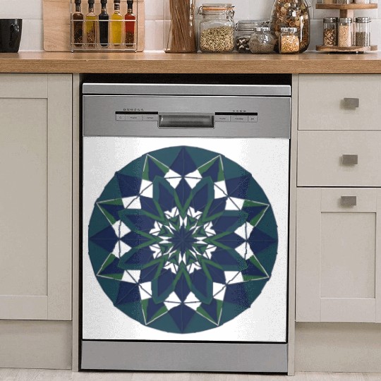 Geometric Mandala in Cool Tones Dish Washer Covers