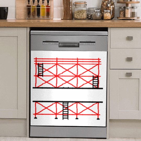 Red Scaffold Banner Company Name Dish Washer Covers