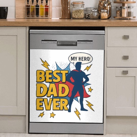 Best Dad ever superhero style Dish Washer Covers