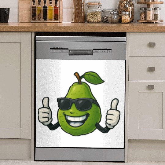 Cute cartoon pear guava fruit summer joy Dish Washer Covers