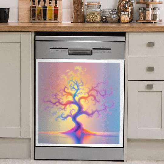 Psychedelic Tree of Light –Minimal Abstract Nature Dish Washer Covers