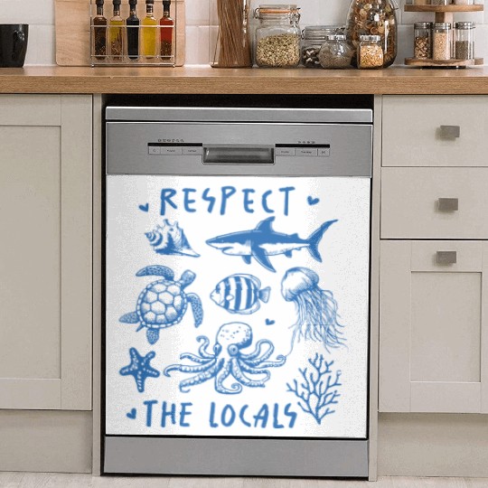 Beach Vacation Respect the locals Dish Washer Covers