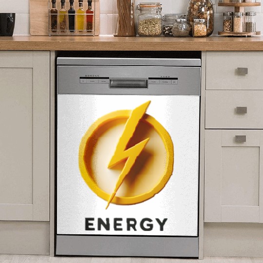 Minimalist Energy Lightning Bolt Cap Design Dish Washer Covers