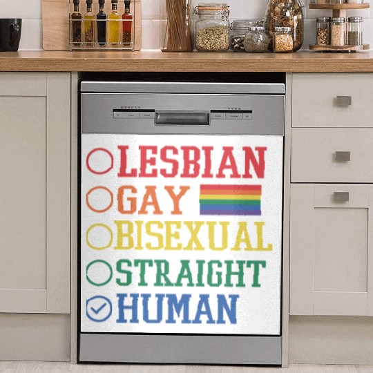 LGBT Lesbian gay bisexual straight human Dish Washer Covers