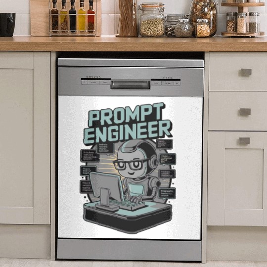 Prompt Engineer AI Robot Programmer Tech Nerd Dish Washer Covers
