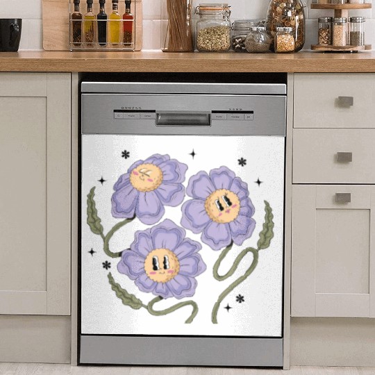 Positive Vibes – 90s Flower Power Design Dish Washer Covers