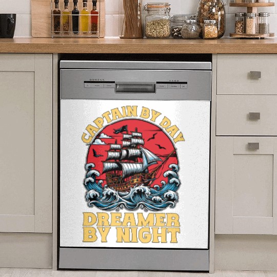 Sailing Captain By Day Dreamer By Night Fisherman Dish Washer Covers
