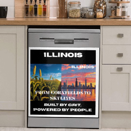 Illinois Midwest Mosaic Art Dish Washer Covers