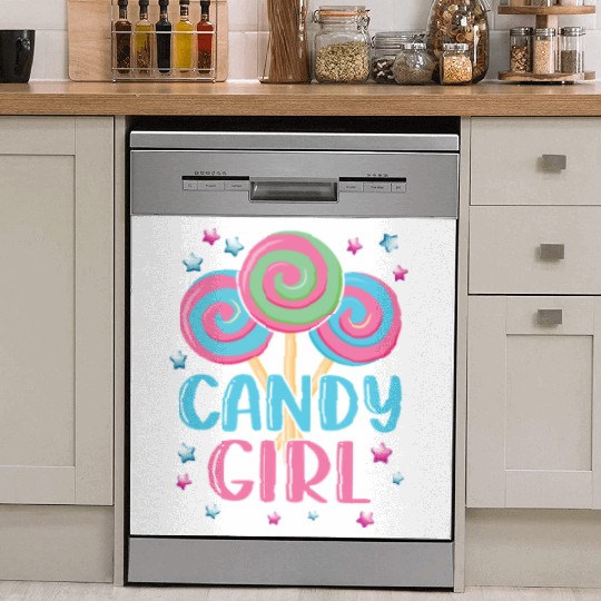 Cute Lollipop Candy Girl Design 01 Dish Washer Covers