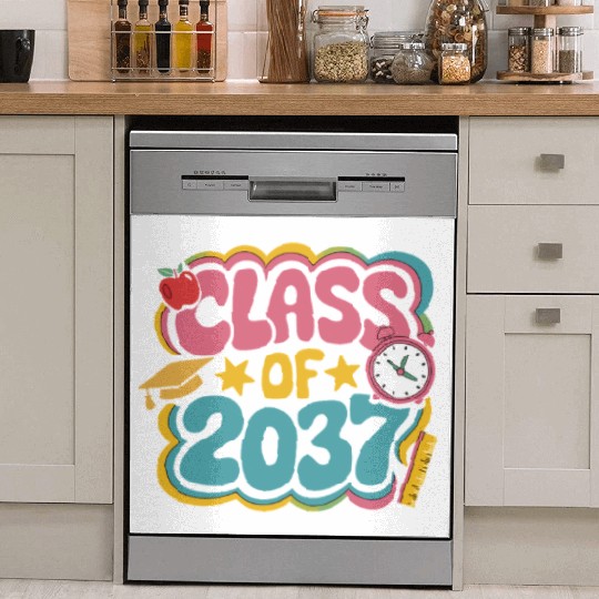 Class of 2037 Grow With Me, groovy back to school Dish Washer Covers