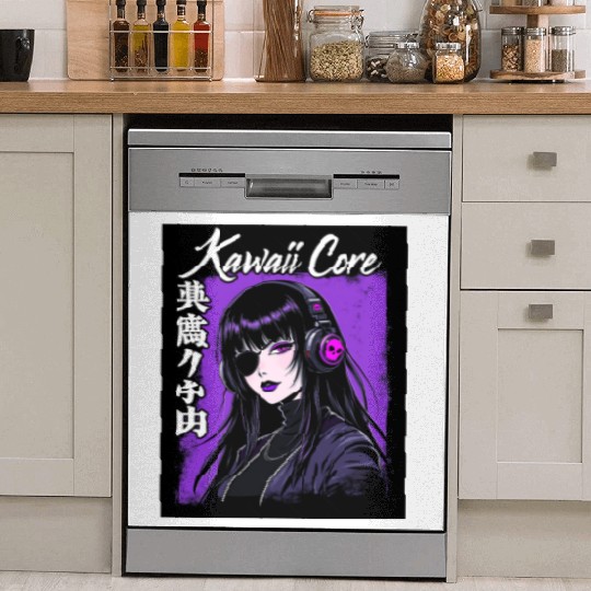 Cyberpunk Girl Kawaii Core Dish Washer Covers