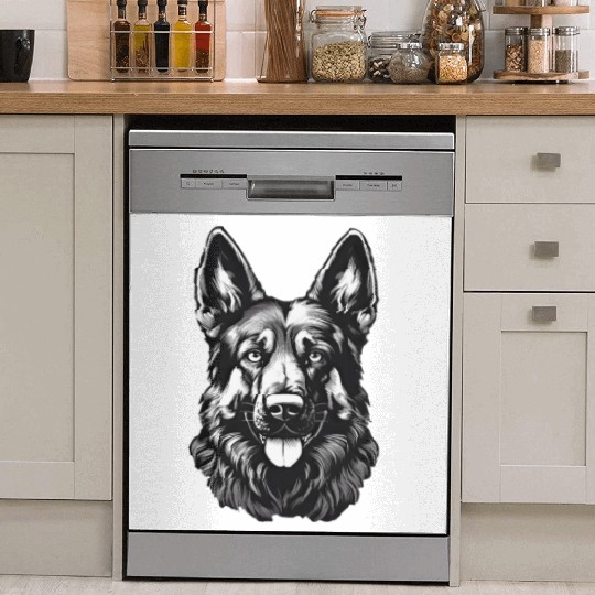 German Shepherd guard dog dad pet beautiful puppy Dish Washer Covers