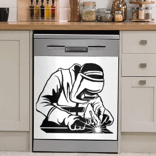 Galaxy Helmet Welding Illustration Dish Washer Covers