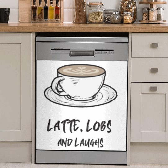 Latte, Lobs and Laughs - Pickleball Coffee Dish Washer Covers