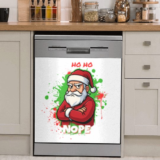 Ho Ho Nope – Grumpy Santa Art Dish Washer Covers
