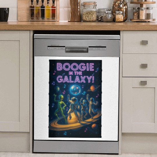 Boogie Galaxy Astronaut Dance Scene Dish Washer Covers