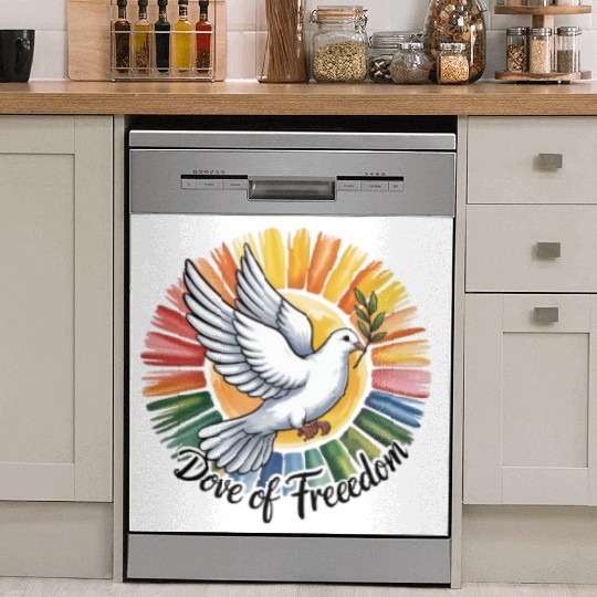 Peaceful Dove with Olive Branch Design Dish Washer Covers