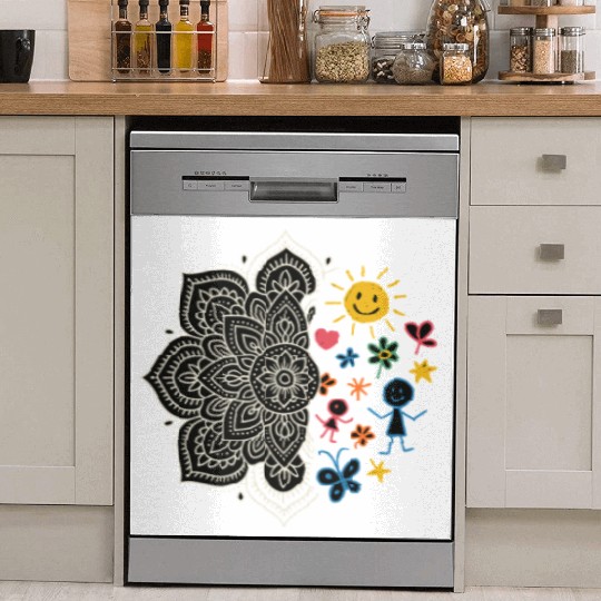 Mandala & Kids Doodles Dish Washer Covers