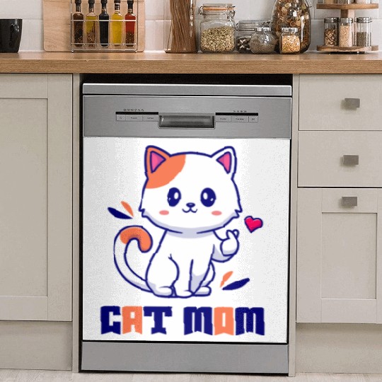 Cute Cat Mom Design Dish Washer Covers