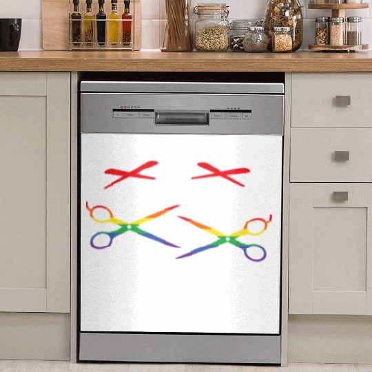 Funny Rock Paper Scissors LGBTQ Pride Dish Washer Covers
