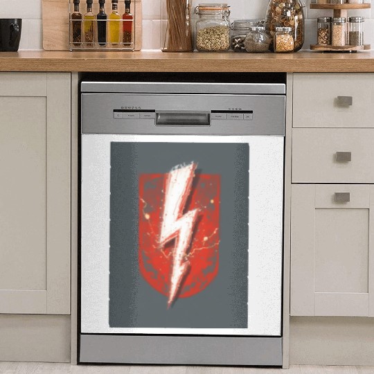 Red Lightning Bolt Graphic – Superhero Thunder Dish Washer Covers