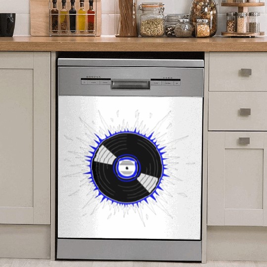 Vinyl Record Starburst Design Dish Washer Covers