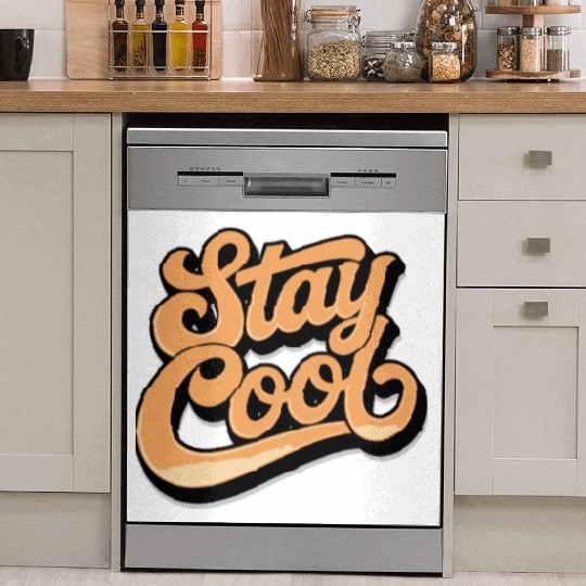 Retro style stay cool text Dish Washer Covers typography
