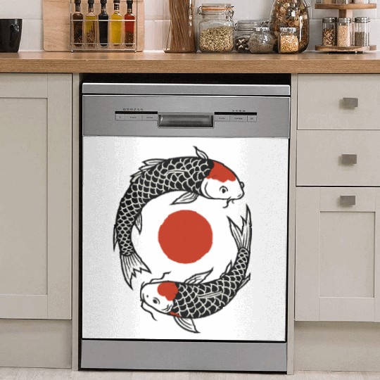 Koi Fish Yin Yang Symbol Dish Washer Covers