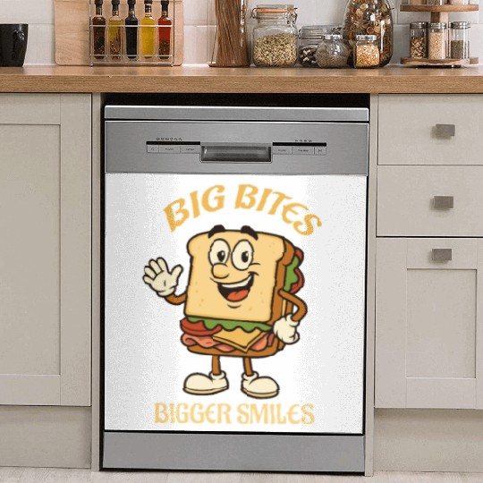 big bites bigger smiles - sandwich Dish Washer Covers