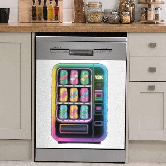 Y2K Cyber Vending Machine with Iridescent Drinks Dish Washer Covers