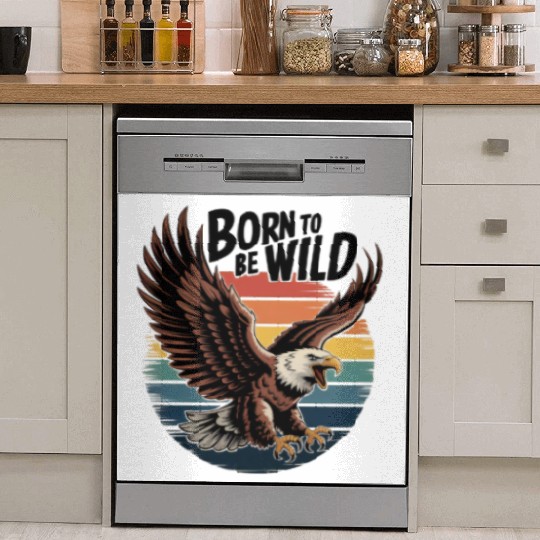 Born to Be Wild Eagle Illustration Dish Washer Covers