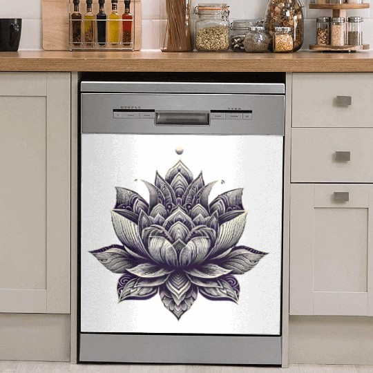 Intricate Lotus Mandala Design Dish Washer Covers