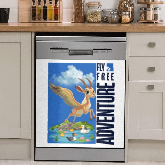 Flying Mythical Waterfowl with Adventure Theme Dish Washer Covers