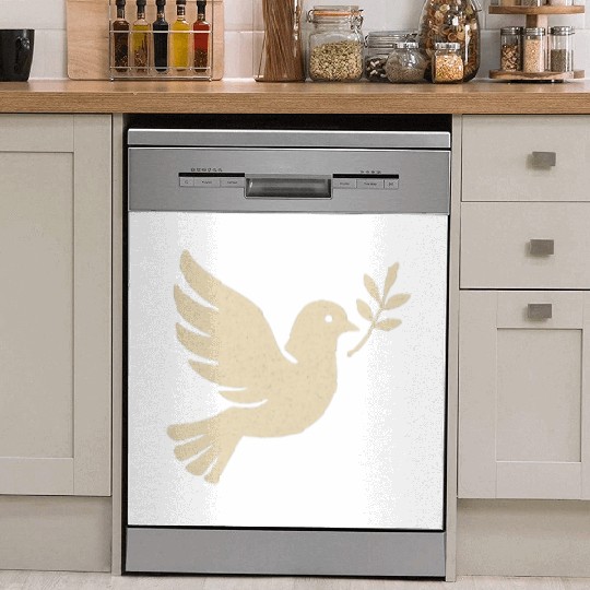 Elegant Dove with Olive Branch Design Dish Washer Covers
