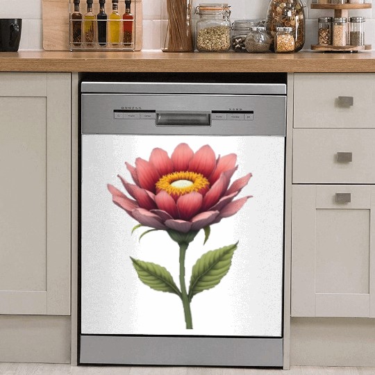 Elegant Pink Lotus Blossom Design Dish Washer Covers
